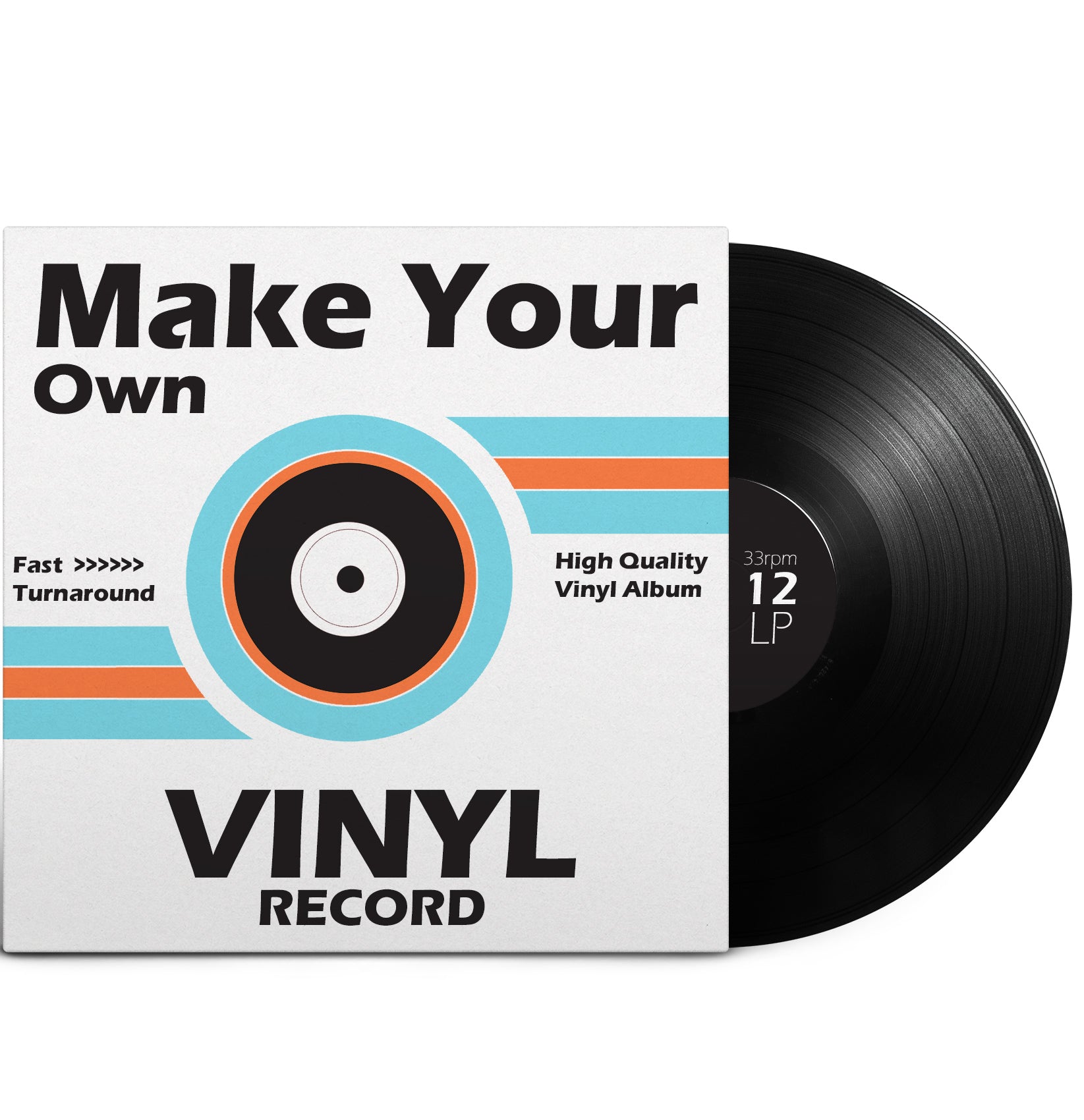 Custom vinyl record pressing – 12 inch black vinyl