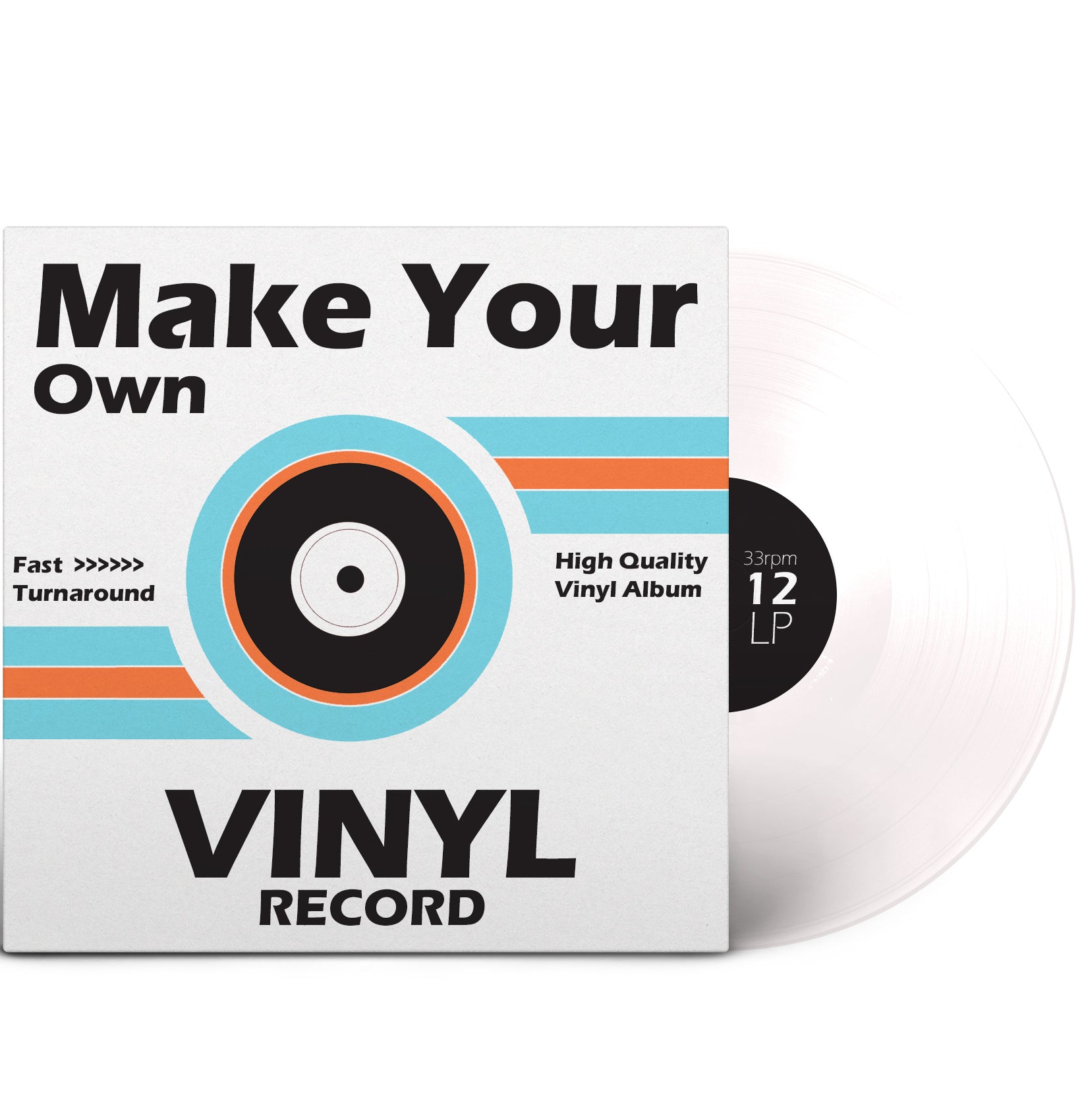Custom vinyl record pressing – 12 inch clear vinyl
